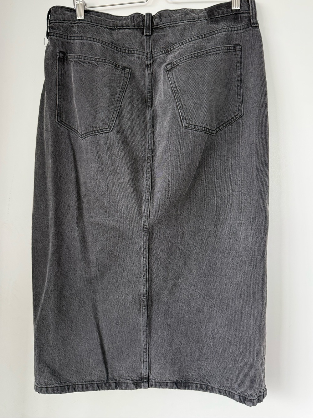 Abercrombie & Fitch Black Denim Skirt with Front Slit - Picture 2 of 3